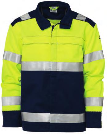 Sizes XS 4XL 85% polyester/15% cotton, 15 g/m² 65% polyester/5% cotton, 00 g/m² ISO 20471 class 2 Bib & brace Back- and side pockets,