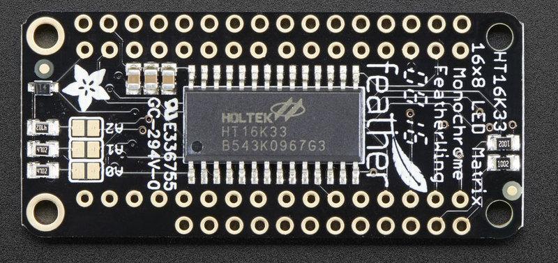 The Feather simply sends i2c commands to the chip to tell it what LEDs to light up and it is