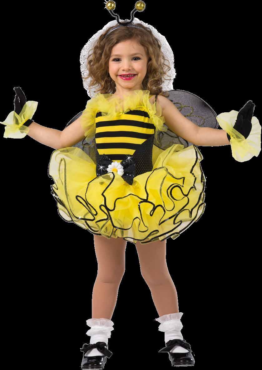 18414 Honey Bee Yellow/black striped and black sequined