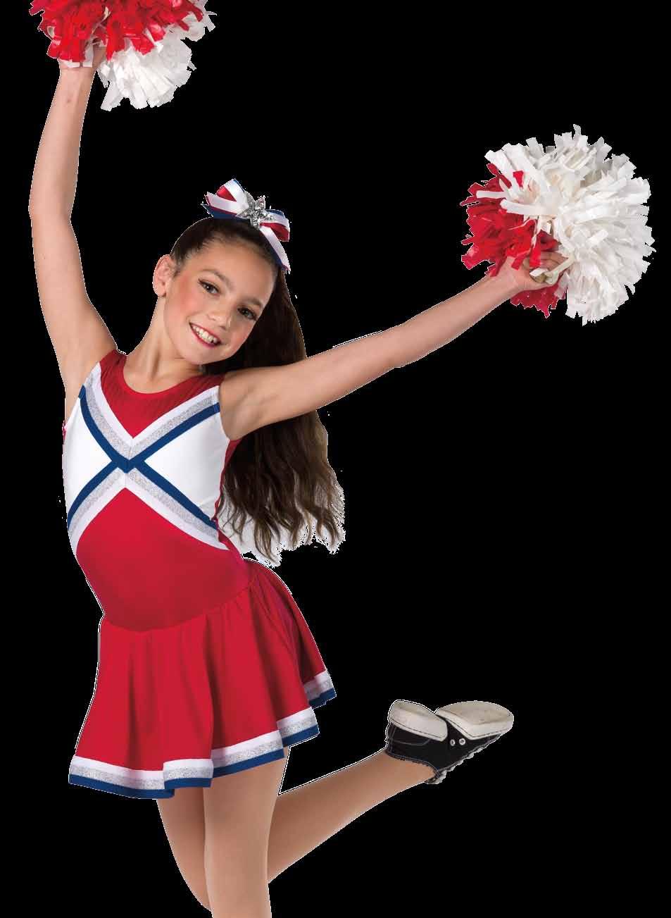 18463 Bring It On Red spandex leotard with white