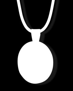 Pendant is 1-½" L, necklace is 20-½" L.