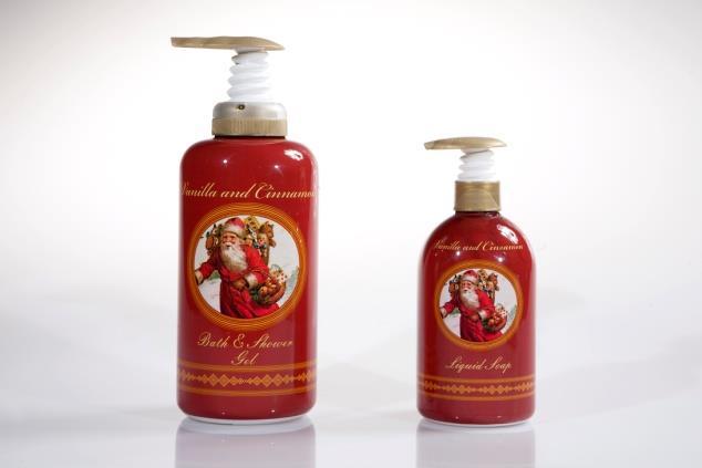 PER PALLET PER LAYER PER CASE Christmas designs(labels) 001124 Angel liquid soap vanilla 500ML 64 8 12 001125 Angel bath & shower gel 990ML 96 16 6 Vanilla 001126