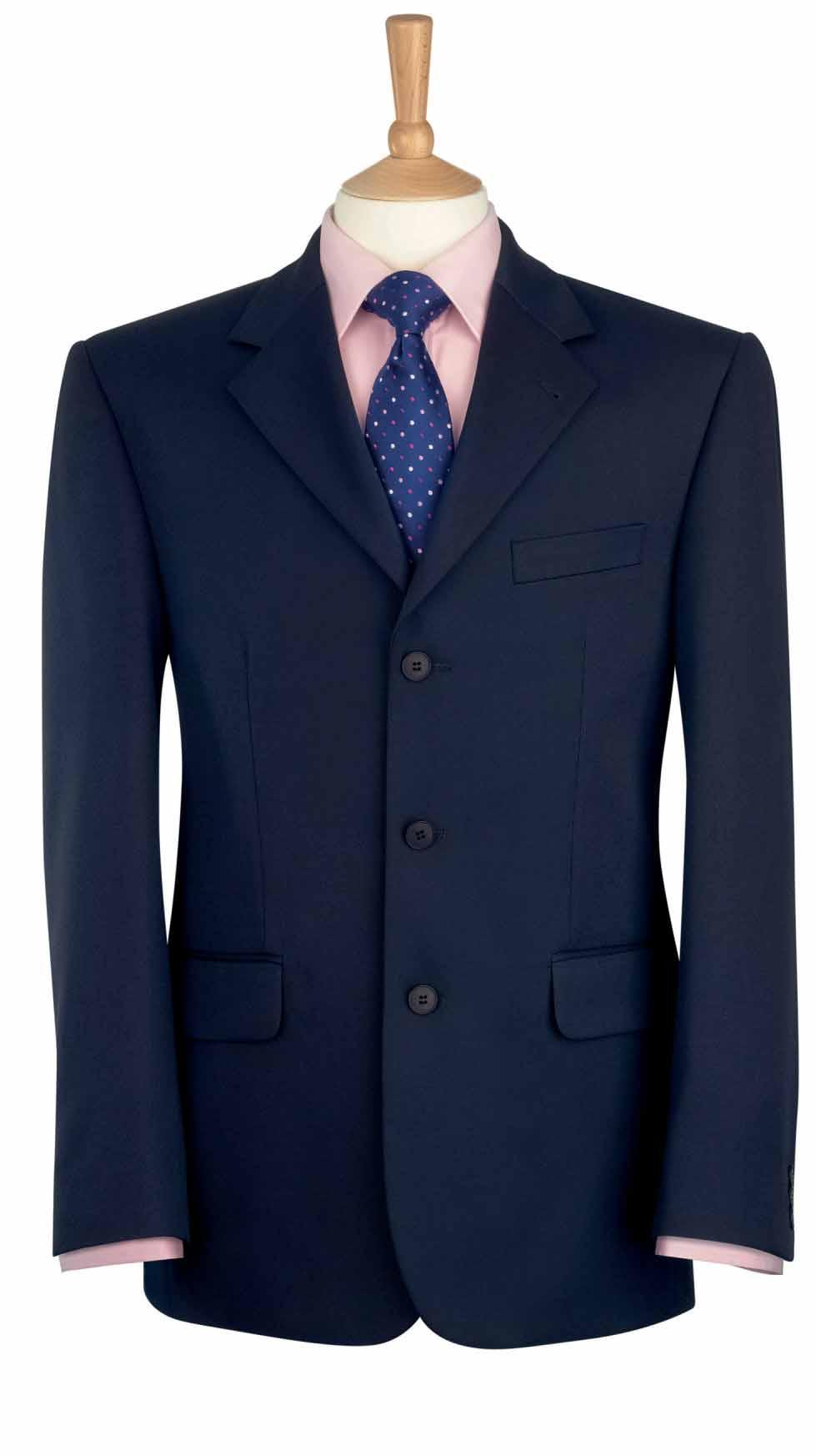 Alpha Jacket (Navy) Single breasted jacket, 3 button front, centre vent, 3