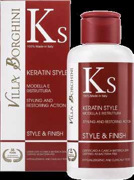 KERATIN STYLE 125 ml Keratin Style, as from the ingredients list (%) of its formulation shown in its boxes (INCI UE Ingredients), is a product mainly composed by a fine Hydrolized Collagen that, as