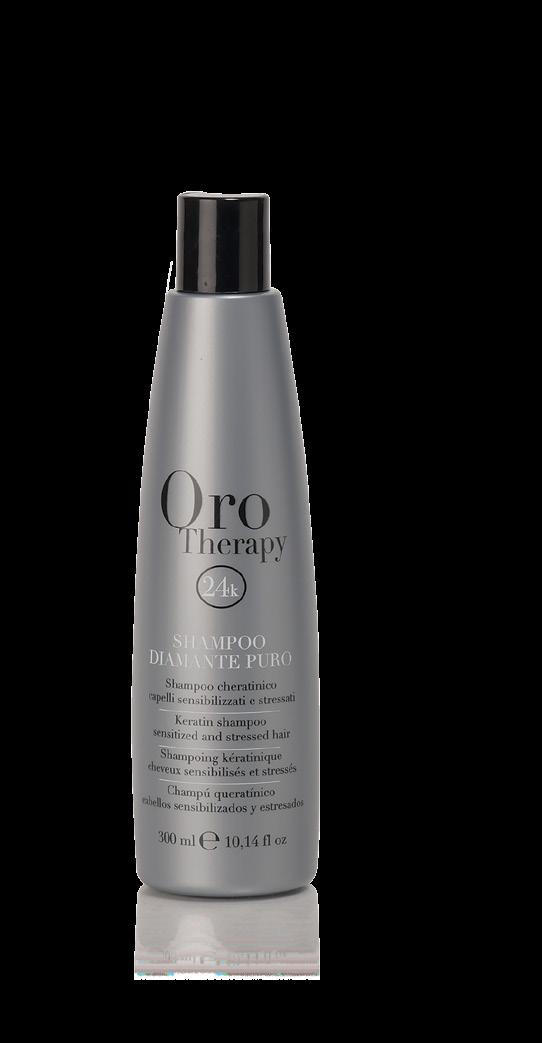 DIAMOND SHAMPOO Enriched with Argan Oil, Fanola Oro Therapy Diamond Shampoo repairs the cuticle and strengthens the hair making it silky and luminous.