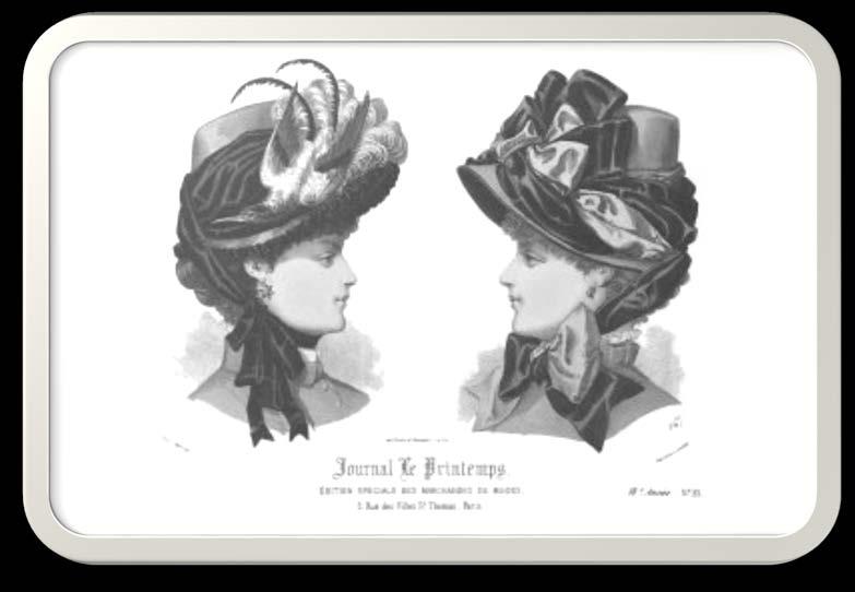 Hats are generally trimmed with yards of ribbon
