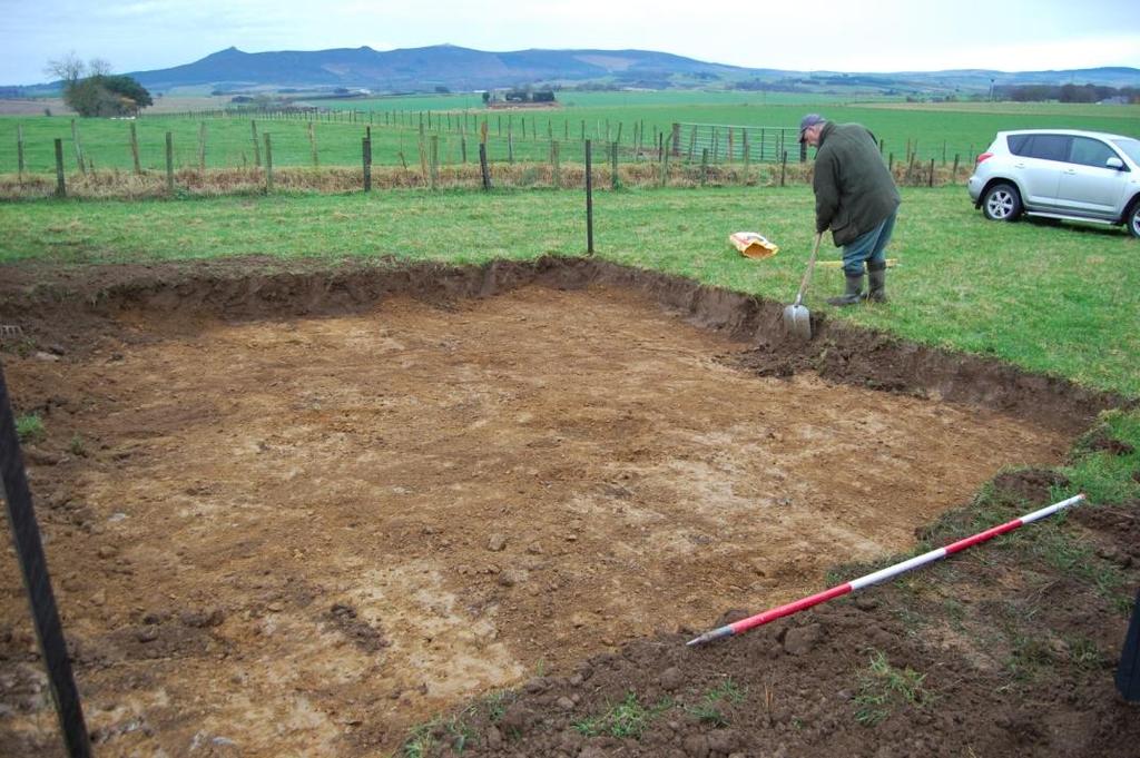 The subsoil was hard, compact clay. No archaeological features or finds were recorded during this work.