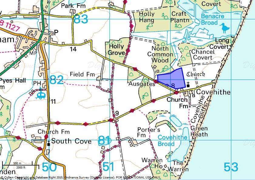 5 Location, geology and topography 5. Location The village of Covehithe on the north Suffolk coast is situated 5.8km north of Southwold and.5km south of Lowestoft.