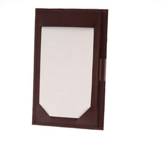 Desk and Office Jotter Pad, Pen Loop, & 10 sheets of paper (Pen Extra) 27563 Finecell Leather - Standard colours: Black, Navy and Brown