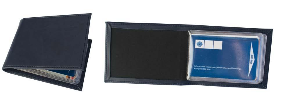 (closed) Credit Card Case with plastic pockets (12 Card Capacity) 22100 Finecell Leather - Standard colours: Black, Navy and Brown 22100