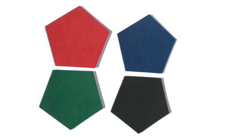 Red and Green 89mm x 89mm Pentagon Coaster 26305 Recycled Leather - Standard colours: Black, Navy,