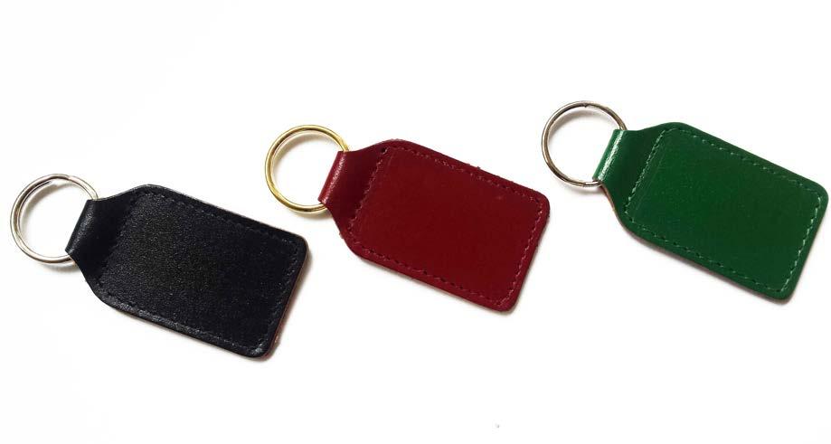Bookmarks, Coaster & Keyrings & Ancillary Items Rectangular Key Fob 26319 Recycled Leather - Standard