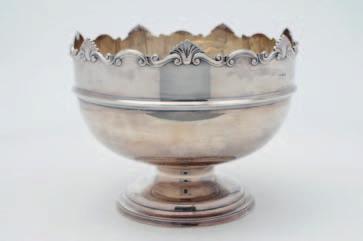 1200-1500 16 16 An Edwardian silver punch bowl, maker James Dixon & Son, Sheffield, 1909, of plain circular form,