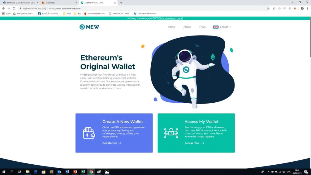 Wallet Address generation Open the web browser on your computer and start the