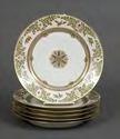 Lot #276: Six Sèvres-Style 'Royal Hunting Service' Pattern Porcelain Luncheon Plates Spurious