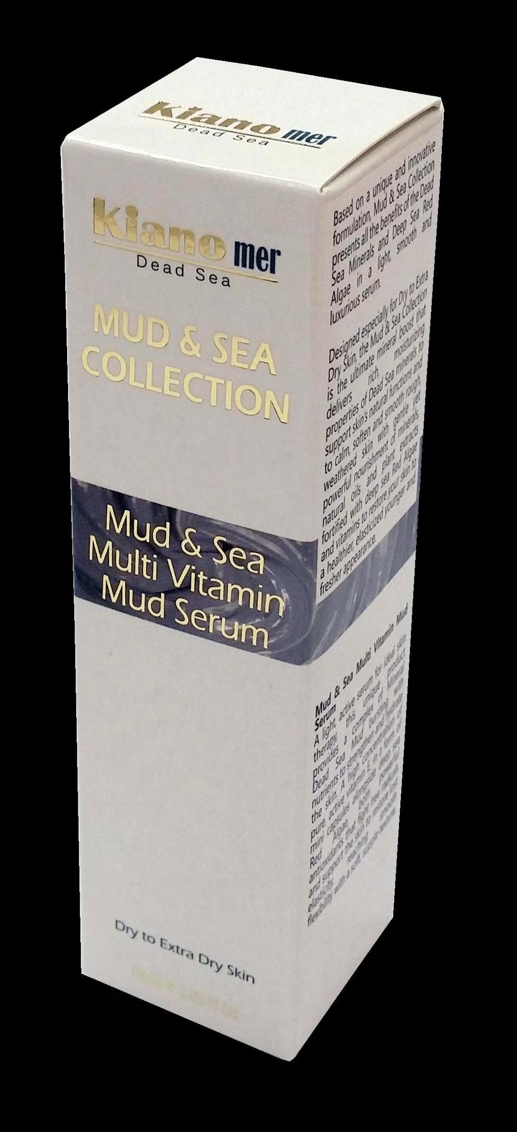 Mud & Sea Multi Vitamin Mud Serum A light, active serum for ideal skin therapy, this unique product provides a complex of Mineral Dead Sea Mud bursting with nutrients to strengthen and hydrate the