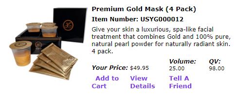 24K GOLD FACIAL MASKS DOUBLE QV This is the last of the YOUNGEVITY FACIAL MASKS available at DOUBLE QV! Get them before they run out!