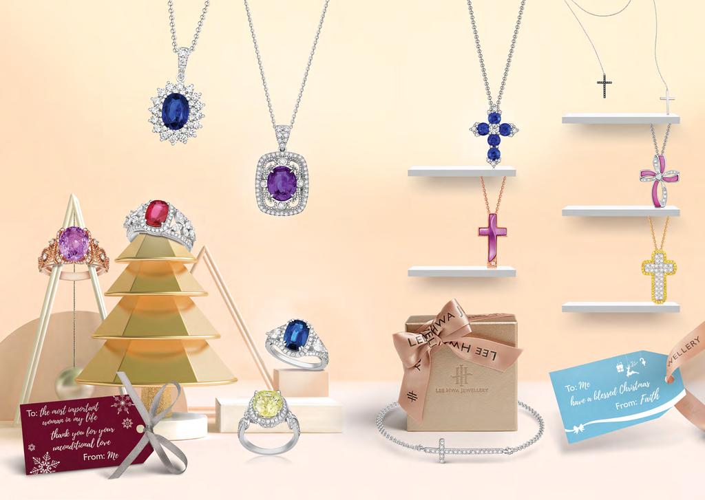 Unheated Gems Only available at Lee Hwa Diamond Promenade at ION Orchard Crosses Collection Sapphire Cross Long Cross with $588 Sapphire