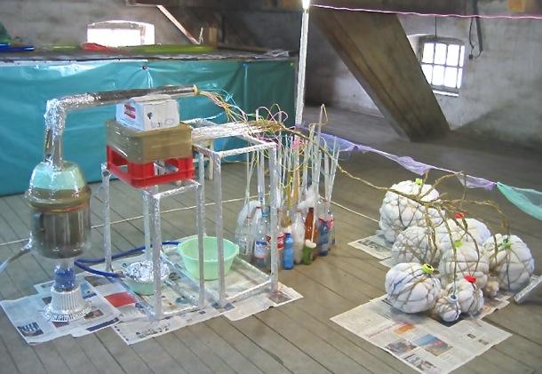 POISON COLLECTOR & HEALING WATER MACHINE, 2004 11th International Biennial of Serbia & Montenegro. Pançevo, Belgrade.
