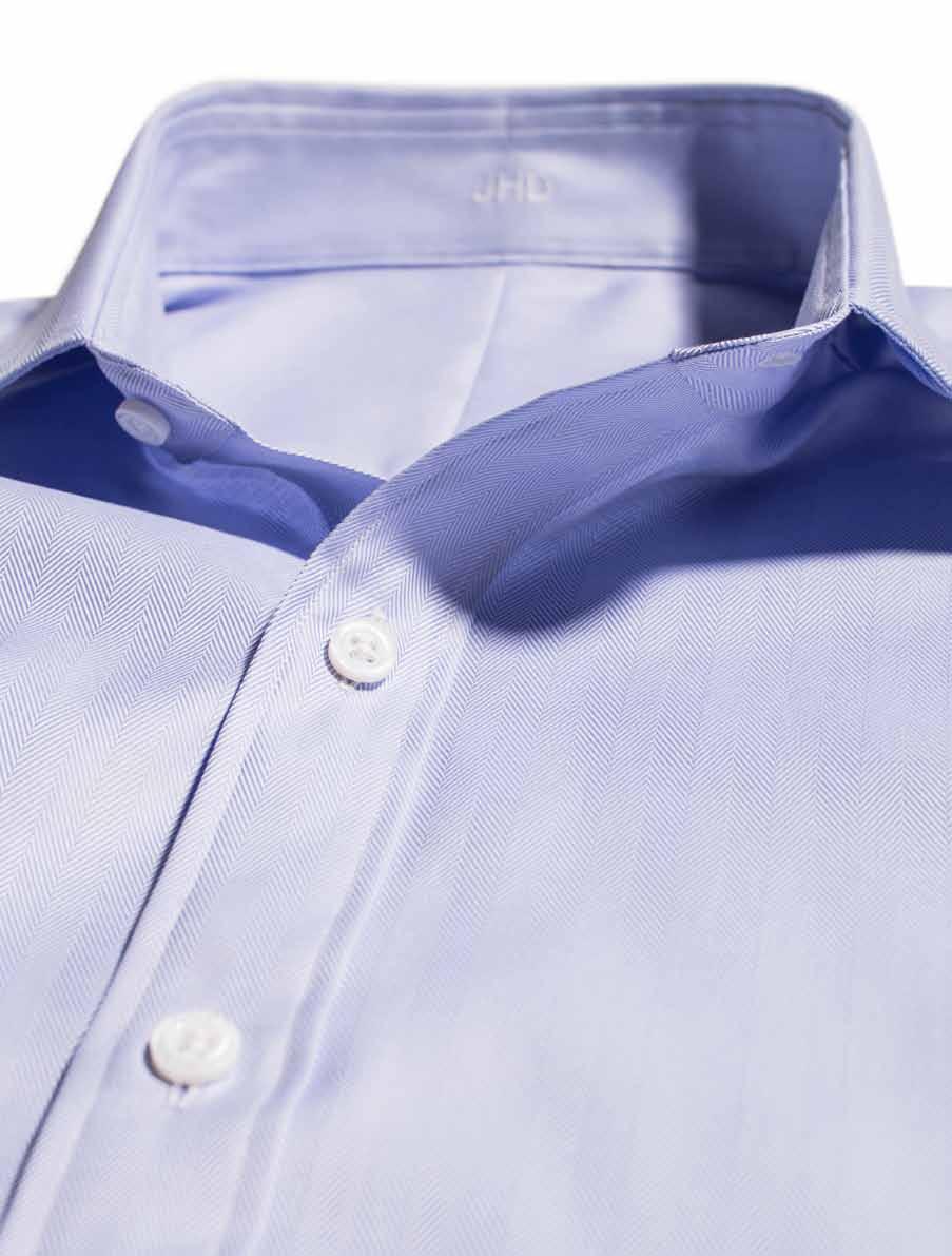 FLOATING INTERLINING Gives your shirt collar body and shape with a softer, more European look.