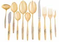 L), 2 slotted serving spoons, berry spoon (8 in L), bacon server (8 1/4 in L), sauce ladle (5 3/4 in L), solid hot cake server (7 1/2 in L), bon bon spoon, jelly spoon, meat fork, gravy ladle, short