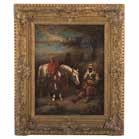 PAINTINGS & PRINTS 856 857 Attr to C Adolf Schreyer Arab Horseman, Oil Attributed to Christian Adolf Schreyer (German, 1828-1899) Oil on canvas, signed A Schreyer ll, partial label on verso, 18 x 14