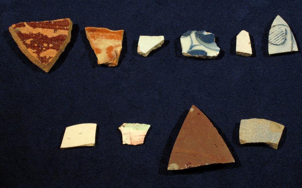 Figure 31. Select red earthenware and 18 th century ceramics found in the project area.