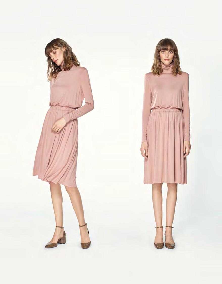 P170151A Turtleneck jersey dress with