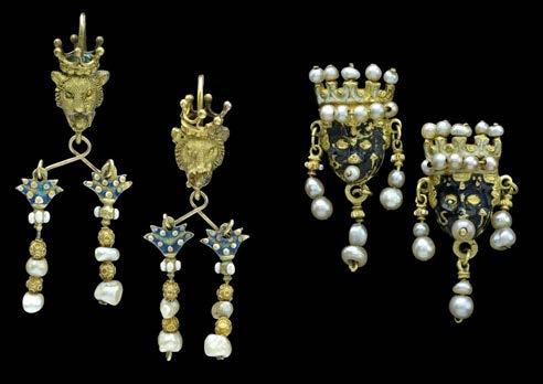 500-700 These earrings are thought to date from the 18th century and are probably Continental, possibly Italian.