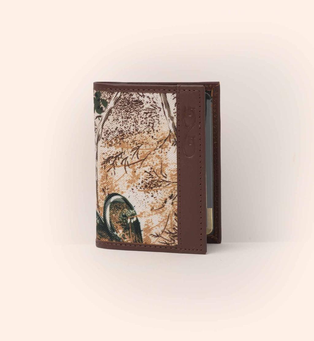 profile, perfect for securing your hunting and fishing licenses. zippered pocket, internal pen pocket and embossed scripture. 7.5 length x 2.5 width x 10.