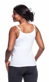 Features: Built-in shelf bra provides additional under bust support Pocketed for breast forms if needed Fine, no-pill cotton, 95% cotton, 5% spandex Packaged with a pair of detachable drainage tube