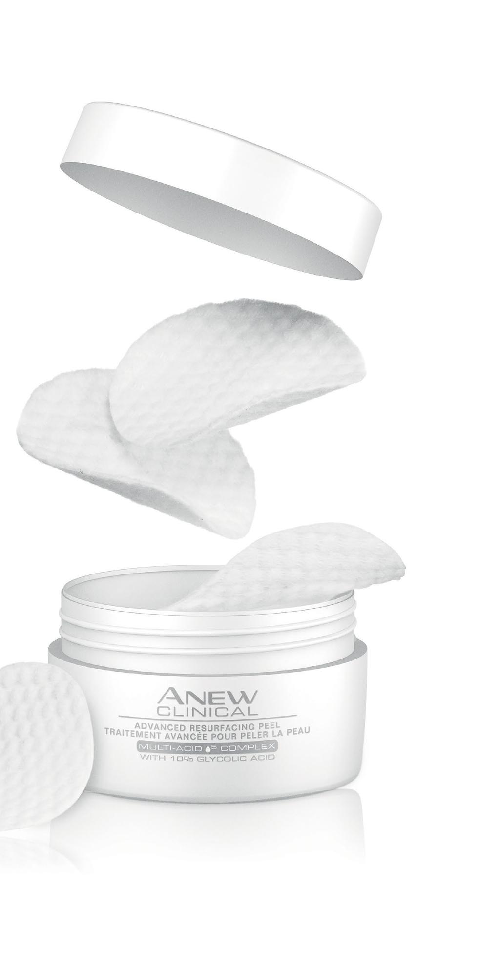 THE ANSWER: ANEW CLINICAL ADVANCED RESURFACING PEEL PADS WHAT does it do? Reveals smoother, brighter-looking skin in just one sweep!