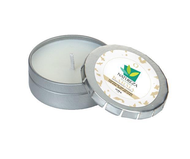 Aromatherapy Candle 1 ¾ D x ¾ H Silver Tin Add Some Warmth to Your Next Promotion Fragrant Essential Oil Infused Soy Candles Available in Focus (Peppermint and Pine), Immunity (Clove and Orange),