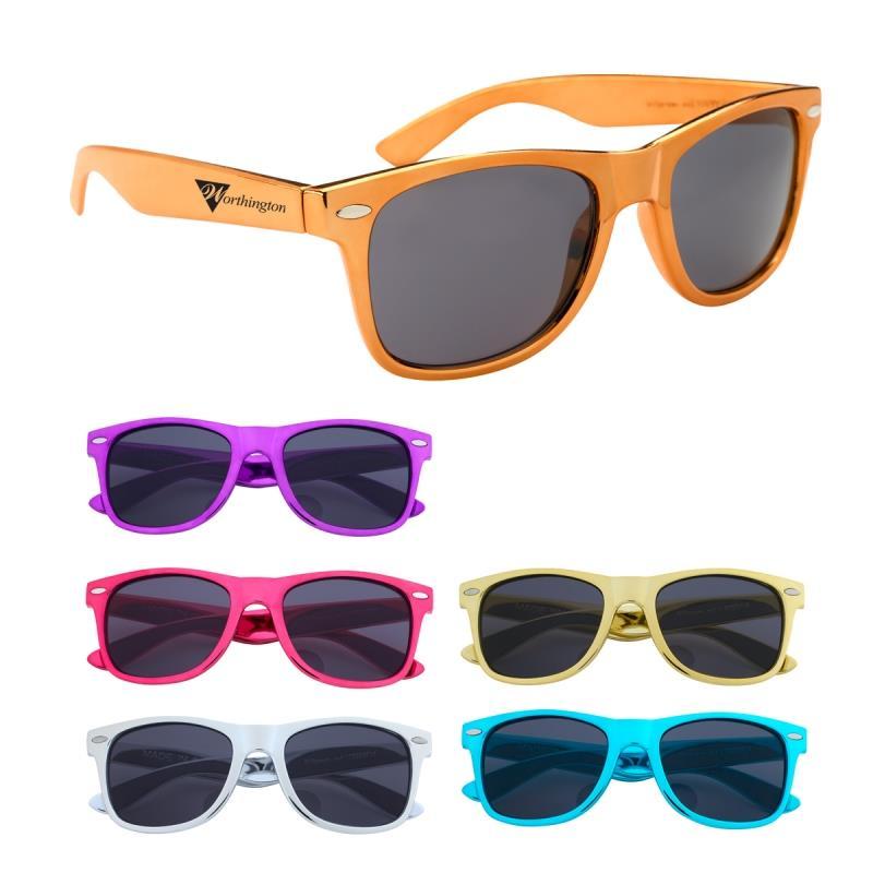 Metallic Malibu Sunglasses Polycarbonate Material UV400 Lenses Provide 100% UVA and UVB