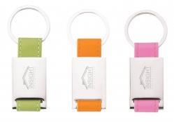 Color Play Key Ring Leather and Chrome Key Ring