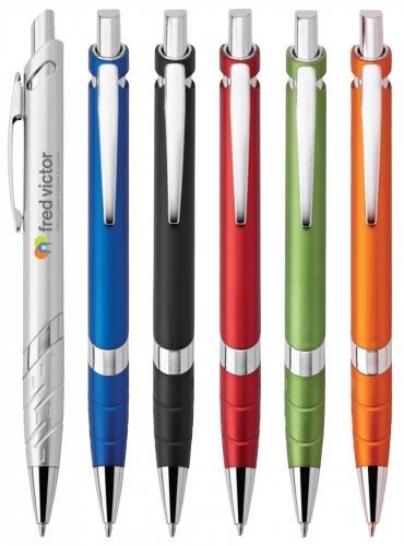 Milo Ballpoint Plastic Push-Action Pen Chrome Accents 500 $0.85 1000 $0.
