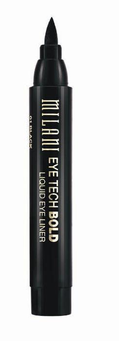 EYE TECH LIQUID EYELINER: MTL Intense definition in one stroke Water-resistant and smudge-proof Felt-tip applicator provides precise control with no skipping or pulling 1 shade 01 MA BLACK EYE TECH