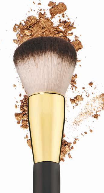 can be used with highlighters CONCEALER + PRECISE BLENDING BRUSH: MBR-555 This brush can be used to seamlessly blend liquid and cream