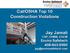 Cal/OSHA Top 10 Construction Violations. Jay Jamali CSP, CHMM, CHCM Enviro Safetech