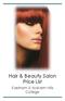 Hair & Beauty Salon Price List