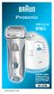 Prosonic BS washable clean. trimmer. off. eco. normal. intensive. high. auto select. low. empty. reset