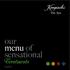 our menu of sensational