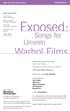 Exposed: Warhol Films. Songs for Unseen. The Andy Warhol Museum. #WarholExposed. BAM 2014 Next Wave Festival