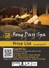 Price List. Fong Day Spa. November2017
