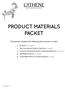 PRODUCT MATERIALS PACKET