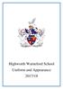 Highworth Warneford School Uniform and Appearance 2017/18