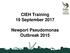 CIEH Training 19 September Newport Pseudomonas Outbreak 2015