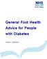 General Foot Health Advice for People with Diabetes. Podiatry Department