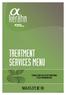 TREATMENT SERVICES MENU TECHNICAL GUIDE FOR SELECTIVE PROFESSIONAL STYLISTS AND HAIRDRESSERS
