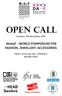OPEN CALL. WoSoF - WORLD SYMPOSIUM FOR FASHION. JEWELLERY. ACCESSORIES. Deadline : 10th November TONGJI University D&I, SHANGHAI 16th/DEC/2018.